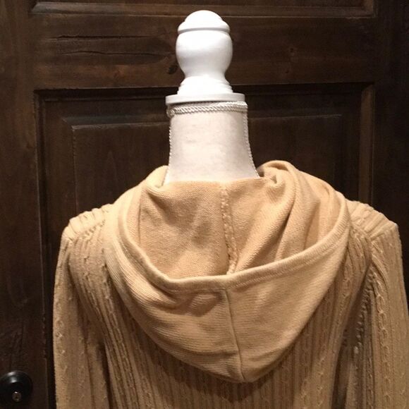 Hooded Chamois Colored Cardigan - Picture 5 of 7
